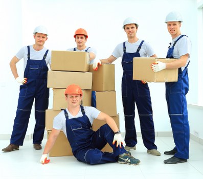 Packed moving boxes prepared for a house move