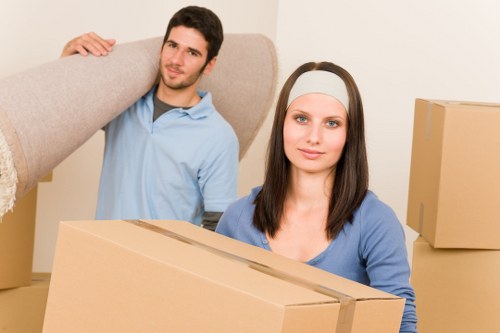 Local moving van loading at a Sutton property